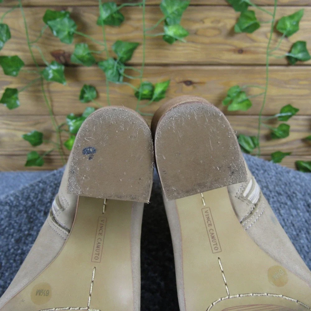 Vince Camuto Fedrilla Women's 6.5 Taupe Suede Open-Toe Bootie Block Heel‎ Chic